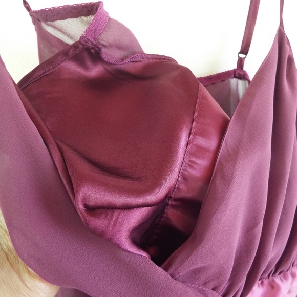 lingerie chiffon chemise L red violet - Picture 4 of 5